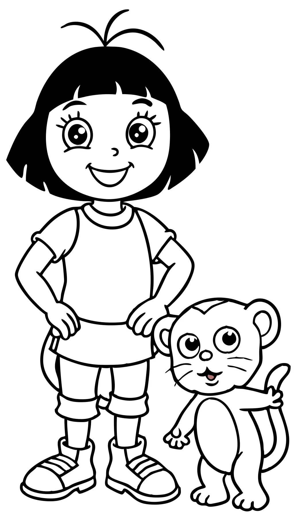 coloring pages of dora and boots